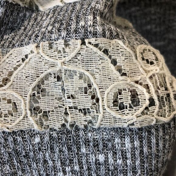 Rewind grey long sleeve top with cream lace detail, size x small - Picture 9 of 12